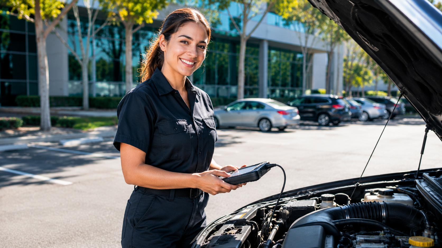 Female mobile mechanic